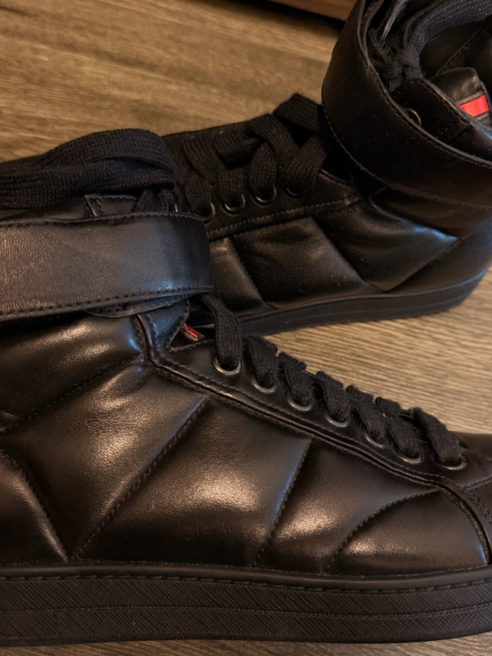 Prada Black High-Top Leather Sneakers